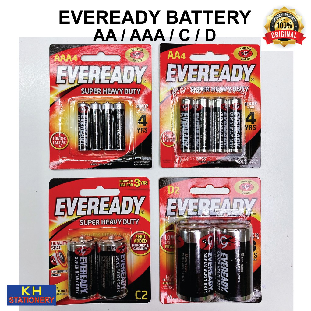 Eveready Super Heavy Duty Battery Aa Aaa C D Eveready Aa