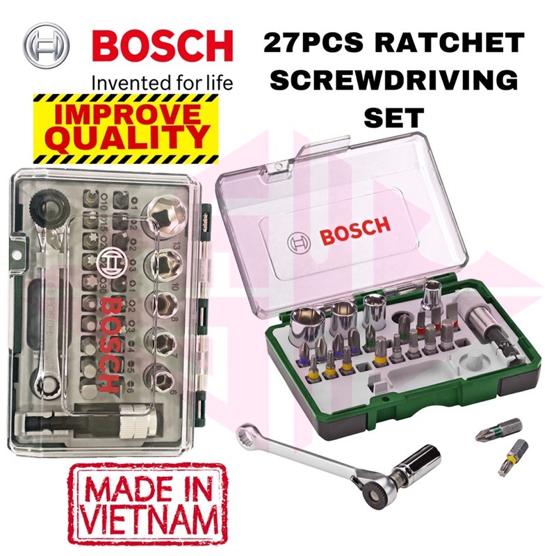 EEHIONG1977 Bosch 27pcs Ratchet Screwdriver Bits Set RATCHET SET SCREWDRIVER BIT SET 2607017160