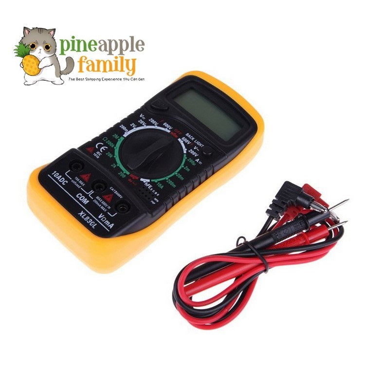 New Digital Multimeter XL830L Volt Meter Ammeter Ohmmeter Yellow Tester