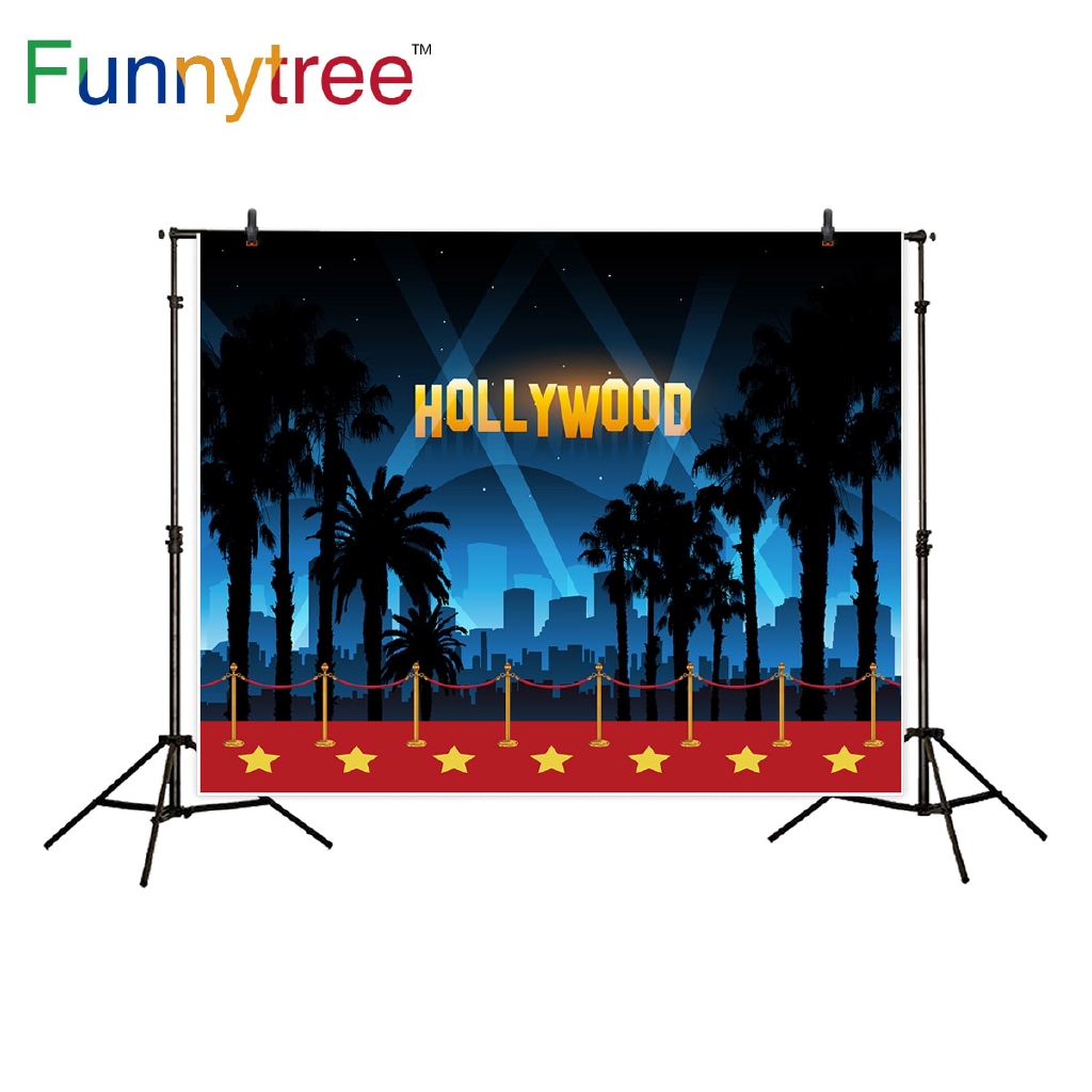 Funnytree Photography Backdrop Stars Red Carpet Party Decor