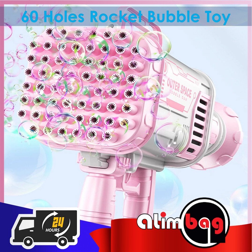 GadTech Super Fun Outdoor Bubbles Gun Toy 60 Holes Bazooka Gun Create