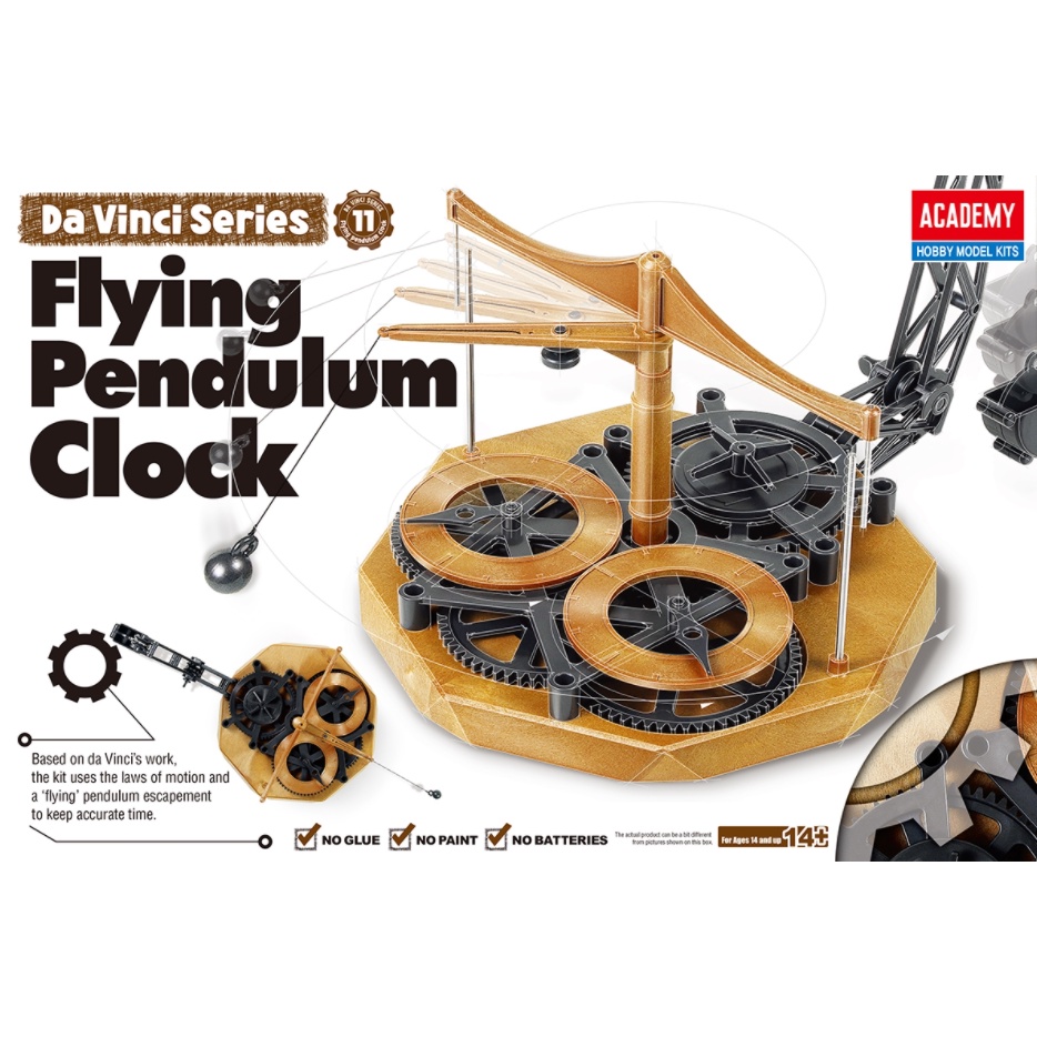 [Ready Stock] Academy Davinci Series: Flying Pendulum Clock Model Kits, STEM Educational Toy, DIY Play & Learn Together