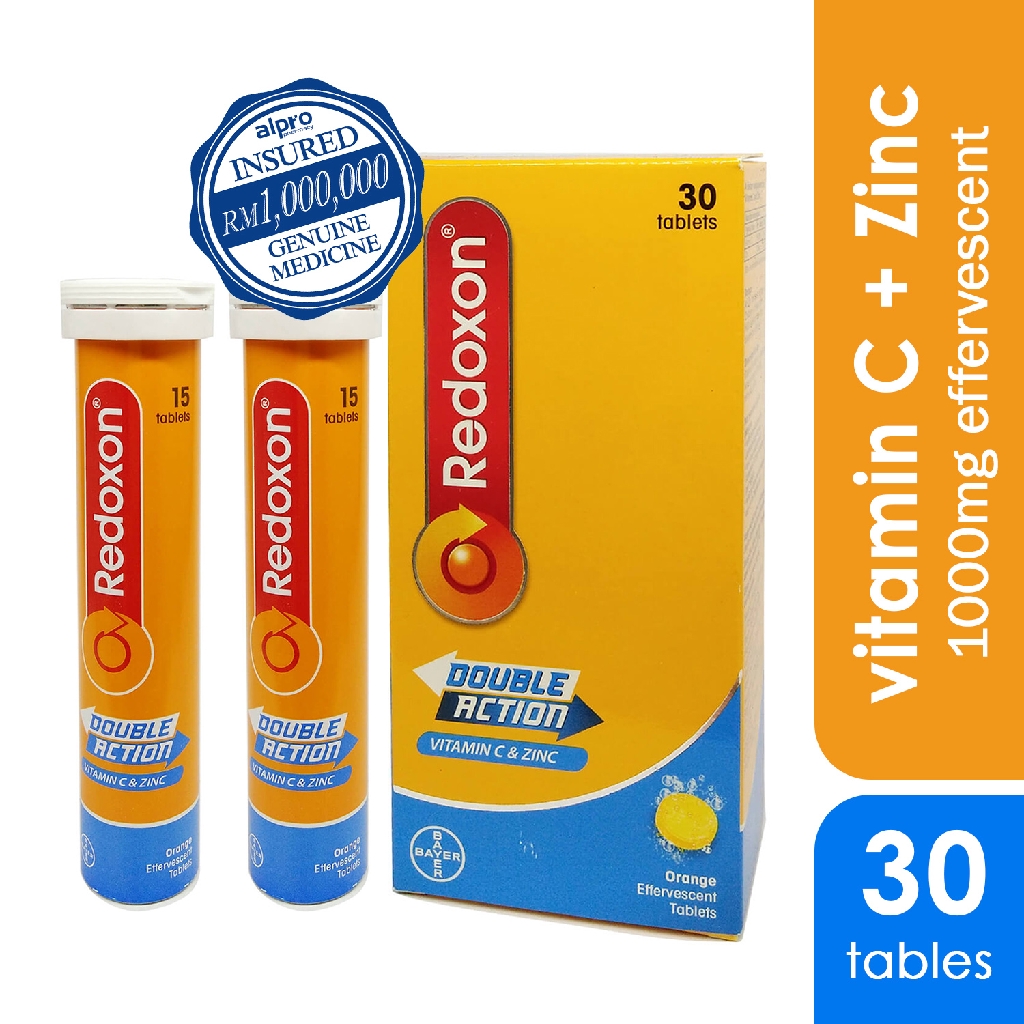 Redoxon Double Action With Vitamin C Zinc Effervescent 30s Exp Date 08 23 Shopee Malaysia