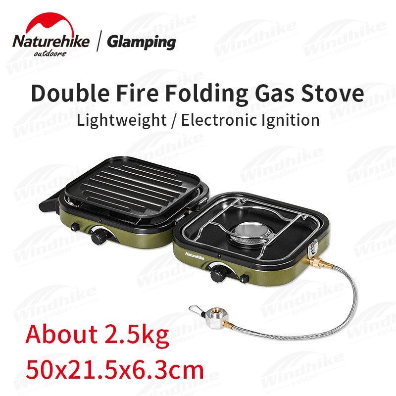 Naturehike Outdoor Camping Folding Stove Double Burner Picnic BBQ Gas
