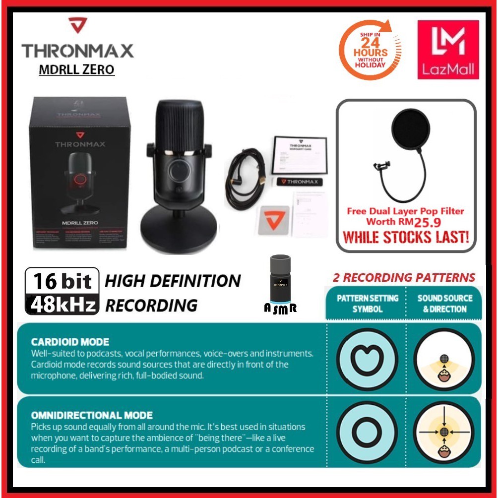 THRONMAX Usb Mic Condenser Usb Microphone MDRILL ZERO Pc computer