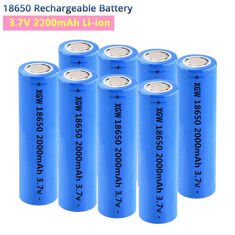 New 18650 Lithium Rechargeable Battery 2200mAh 3.7V Flashlight LI-Ion ...