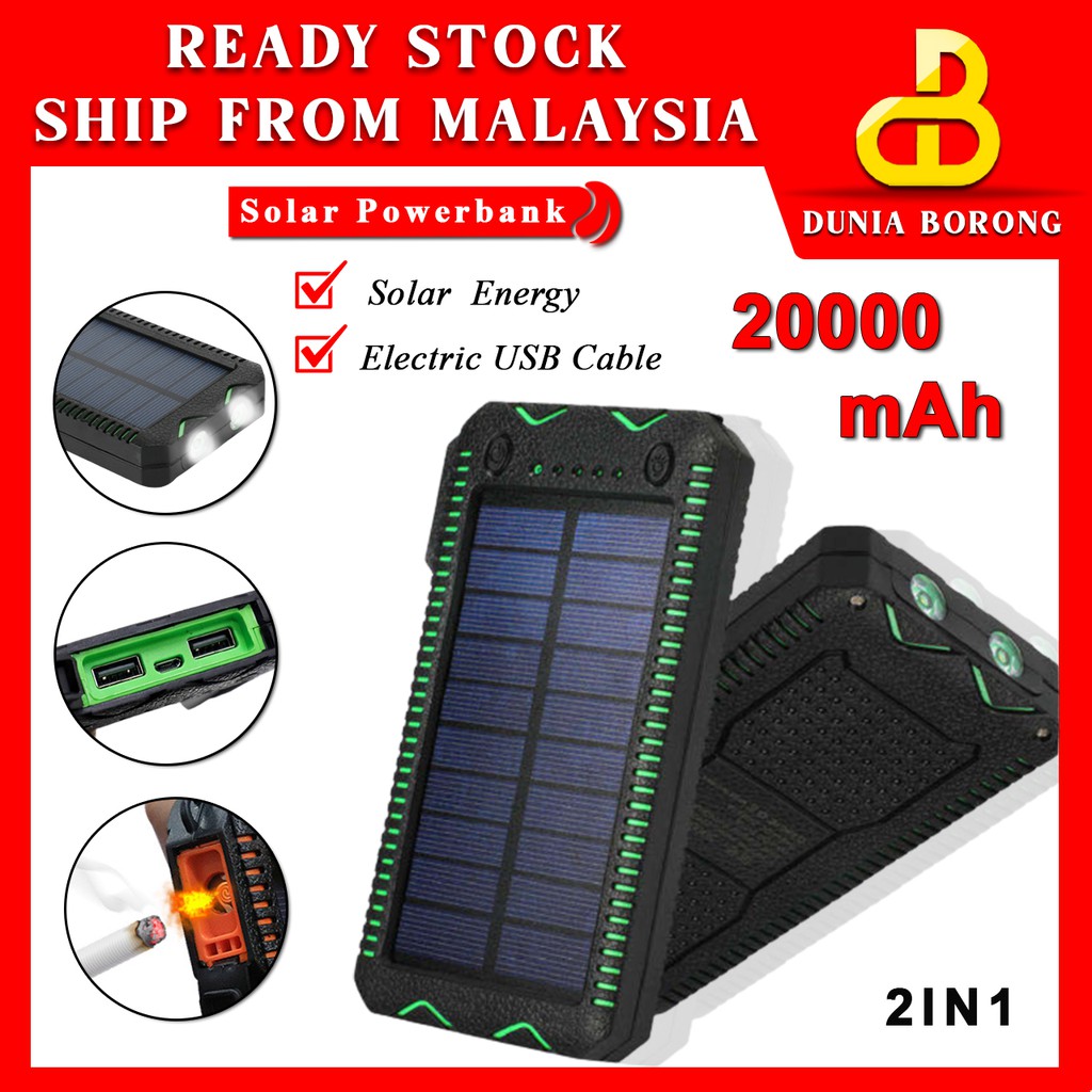 [READY STOCK] Solar Powerbank (20000MAH) Shopee Malaysia