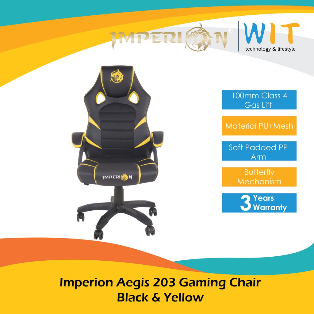 Imperion Aegis 203 Gaming Chair Black & Blue/Red/Green/Yellow
