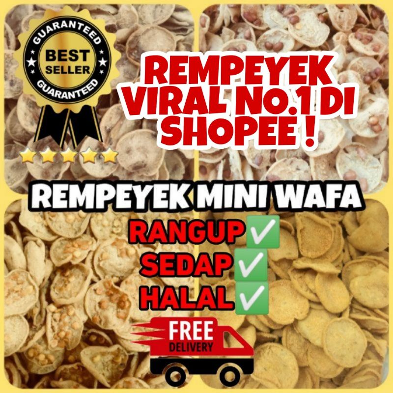 Top Selling Viral Kerepek Rempeyek Mini Wafa Viral Sedap Rangup