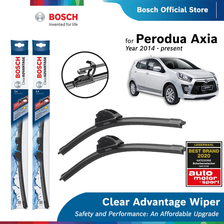 Bosch Clear Advantage U Hook Wiper Set for Perodua Axia (BCA21"/BCA14