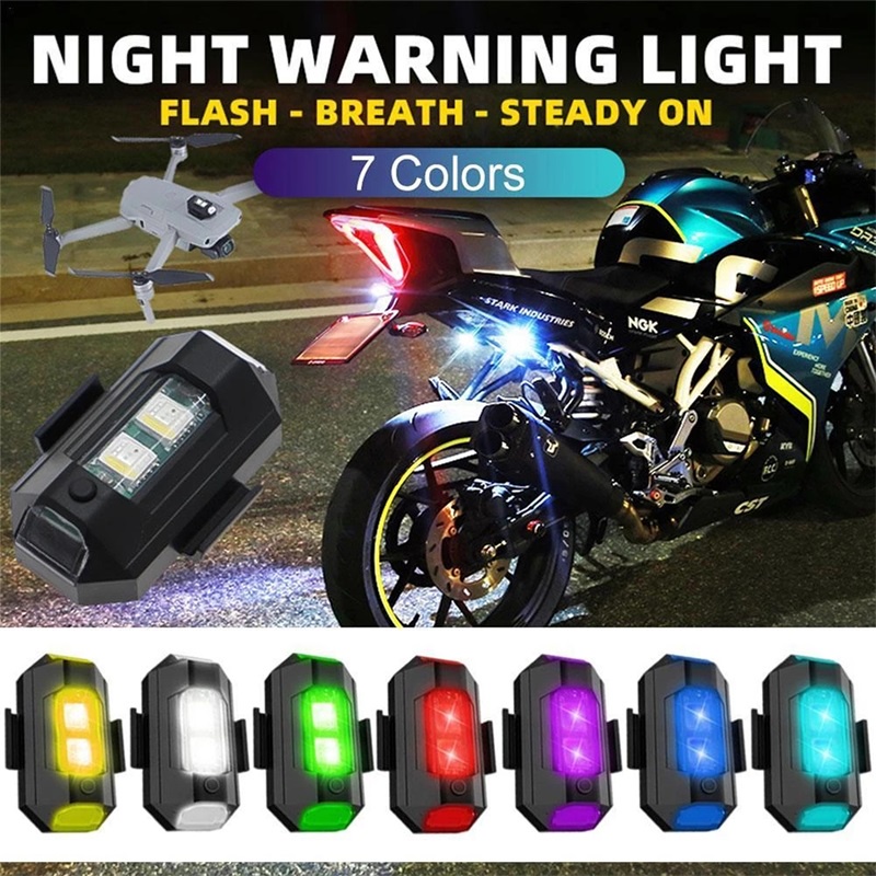 Spot 7color Motorcycle Charging flash lamp airplane lights strobe lights pilot lights modified universal strobe car locomotive Universal Anti-collision Warning LED Light Mini Drone