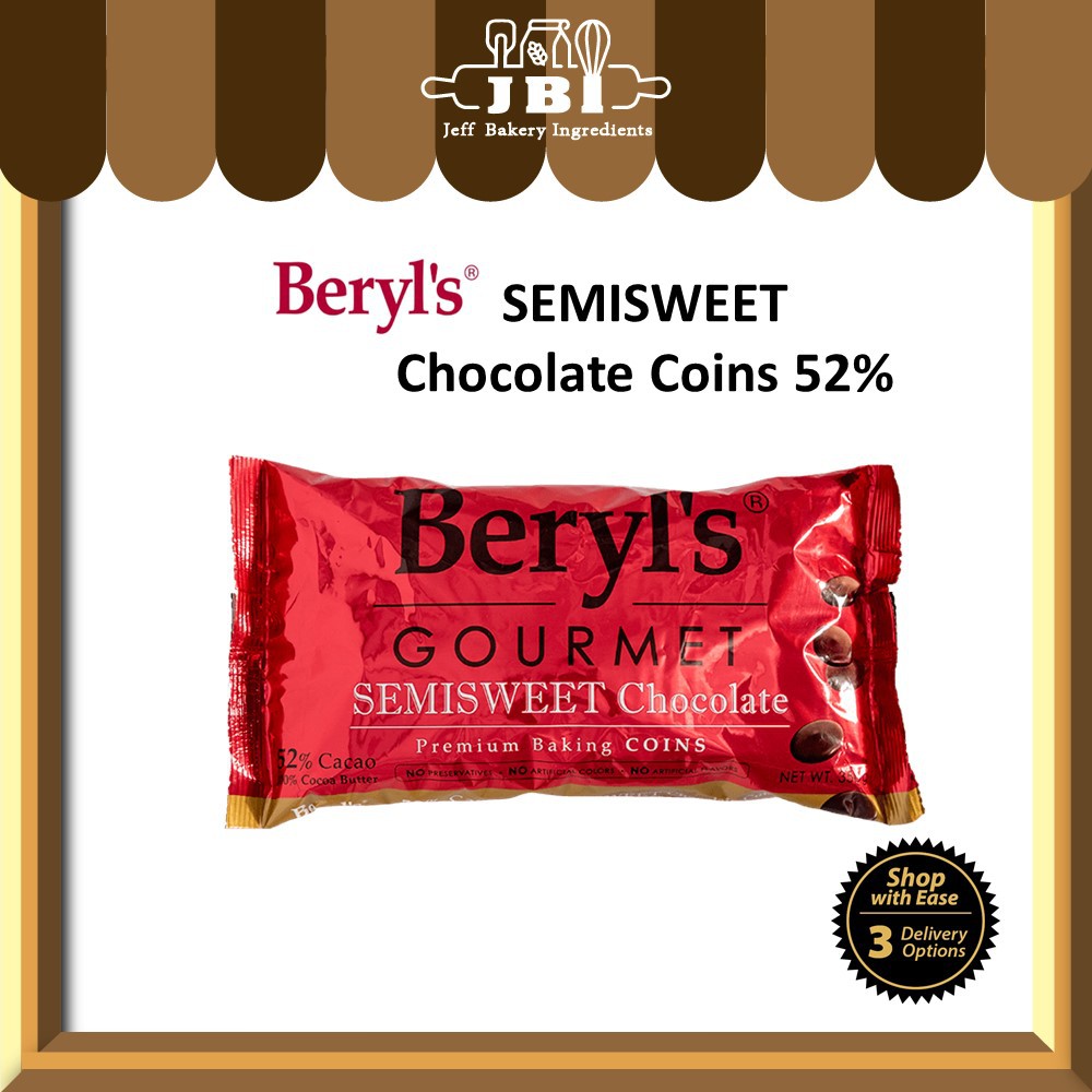 Beryl's Gourmet Semisweet Chocolate Coins 350g 52%