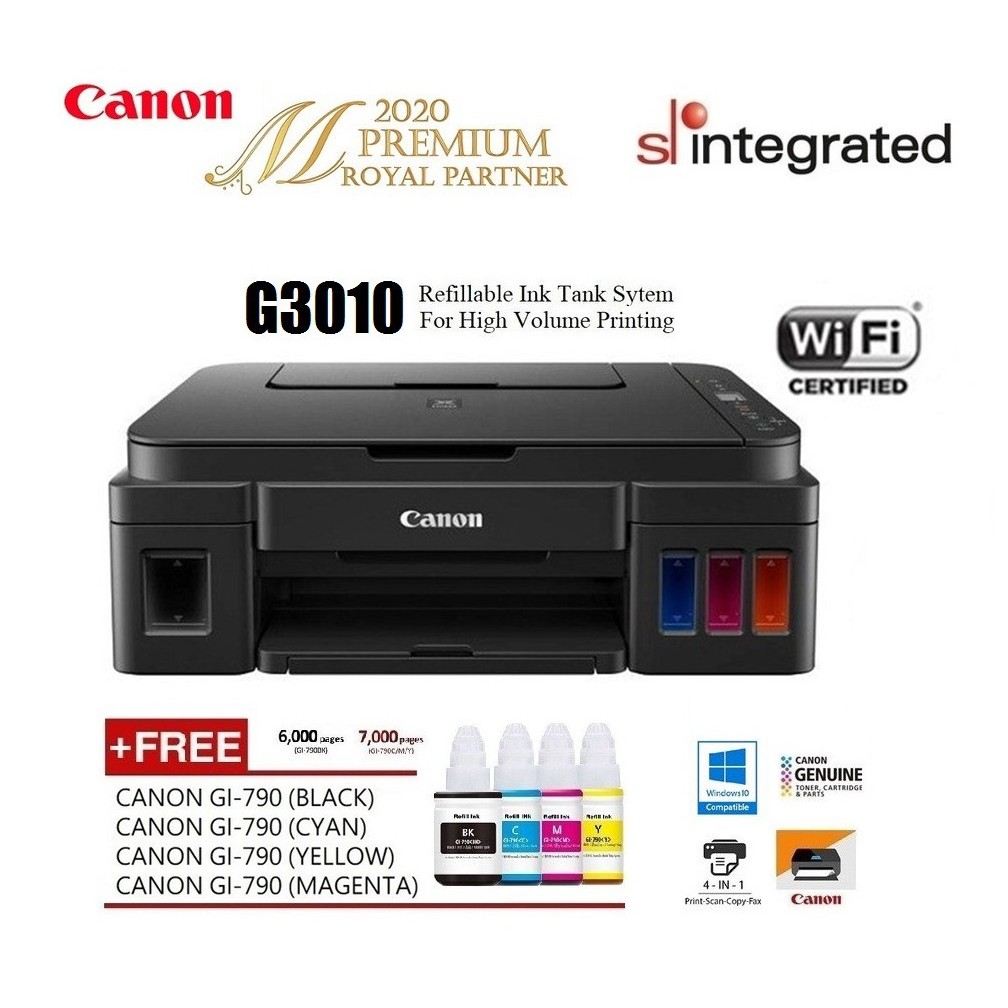 Canon Pixma G3010 Ink Efficient Wireless Refill Ink Tank System Aio Printer Printscancopy 3818
