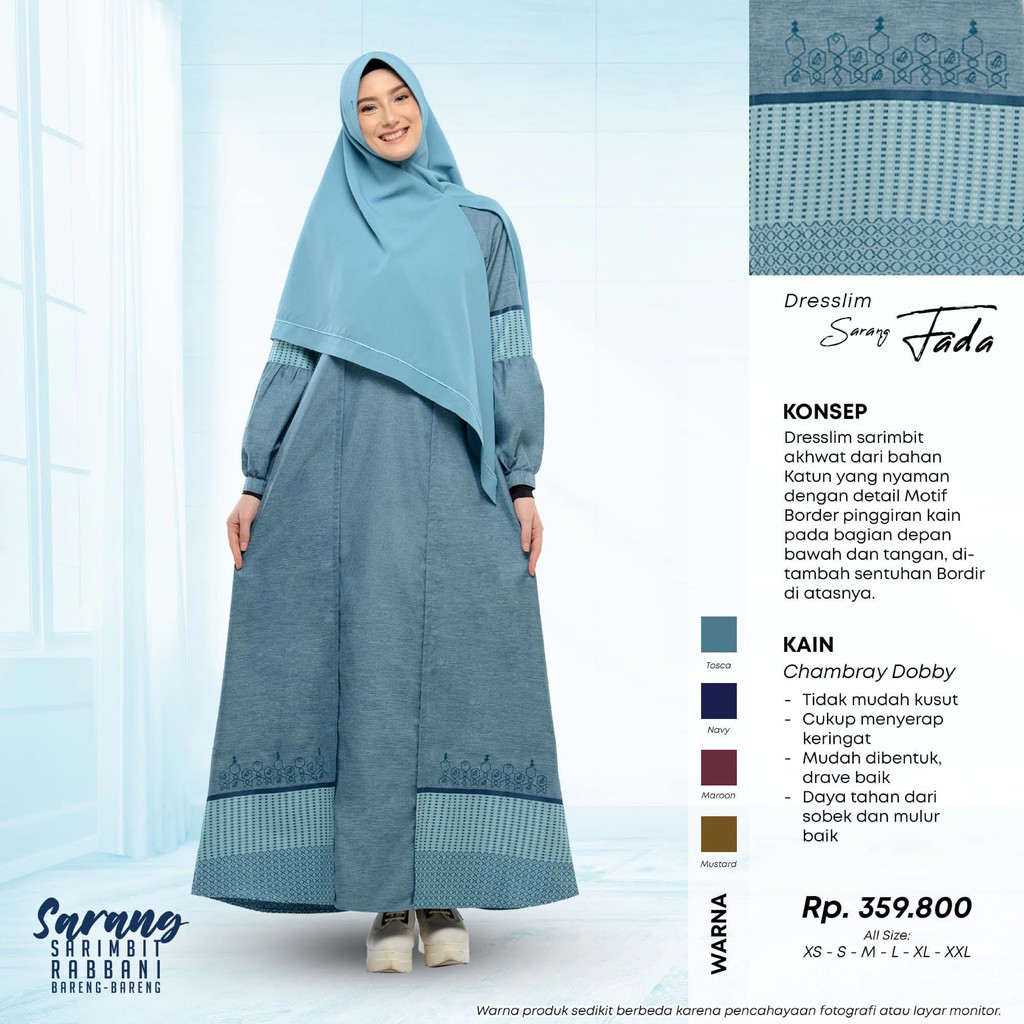 Rabbani Dresslim Sarang Fada Gamis Sarimbit Original Rabbani Latest Collection Juni 2020 Shopee Malaysia