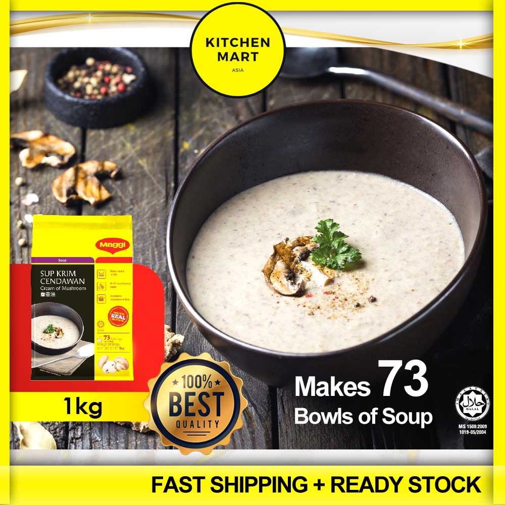 MAGGI MUSHROOM CREAM SOUP 1kg (73 bowls of soup) Sup Cendawan Gred