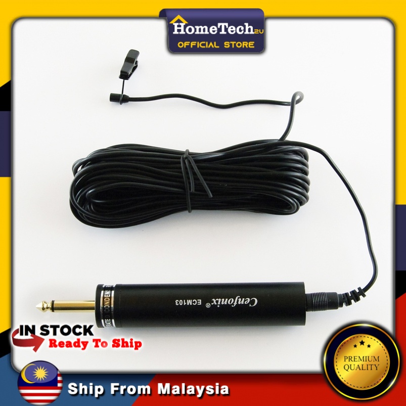 Cenfonix Condenser Clip Microphone  Mini Tie Clip Mic 10 Meters Cable