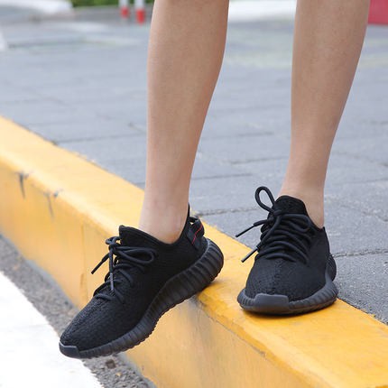 women's all black yeezy boost