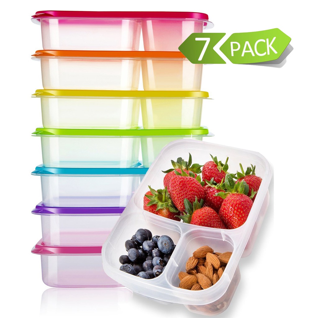 Meal Prep Containers 7 Pack Reusable Plastic Food Storage Containers