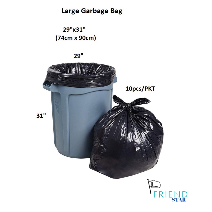 29" x 31" Garbage Bag L Size / Plastic Bag / Rubbish Bag / beg sampah