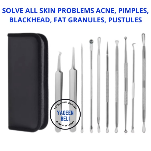 Stainless Steel Acne Blackhead Removal Tweezers Acne Needles Blackhead