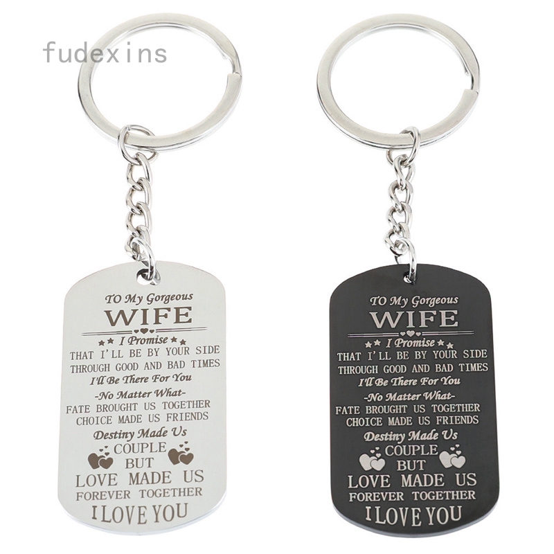 To My Gorgeous Husband Wife Boyfriend Girlfriend I Love You Military Necklace Key Chain Couples Anniversary Gifts