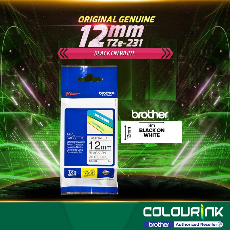 Brother Original Genuine TZe Laminated Label Tape Sticker 12mm H110 ...