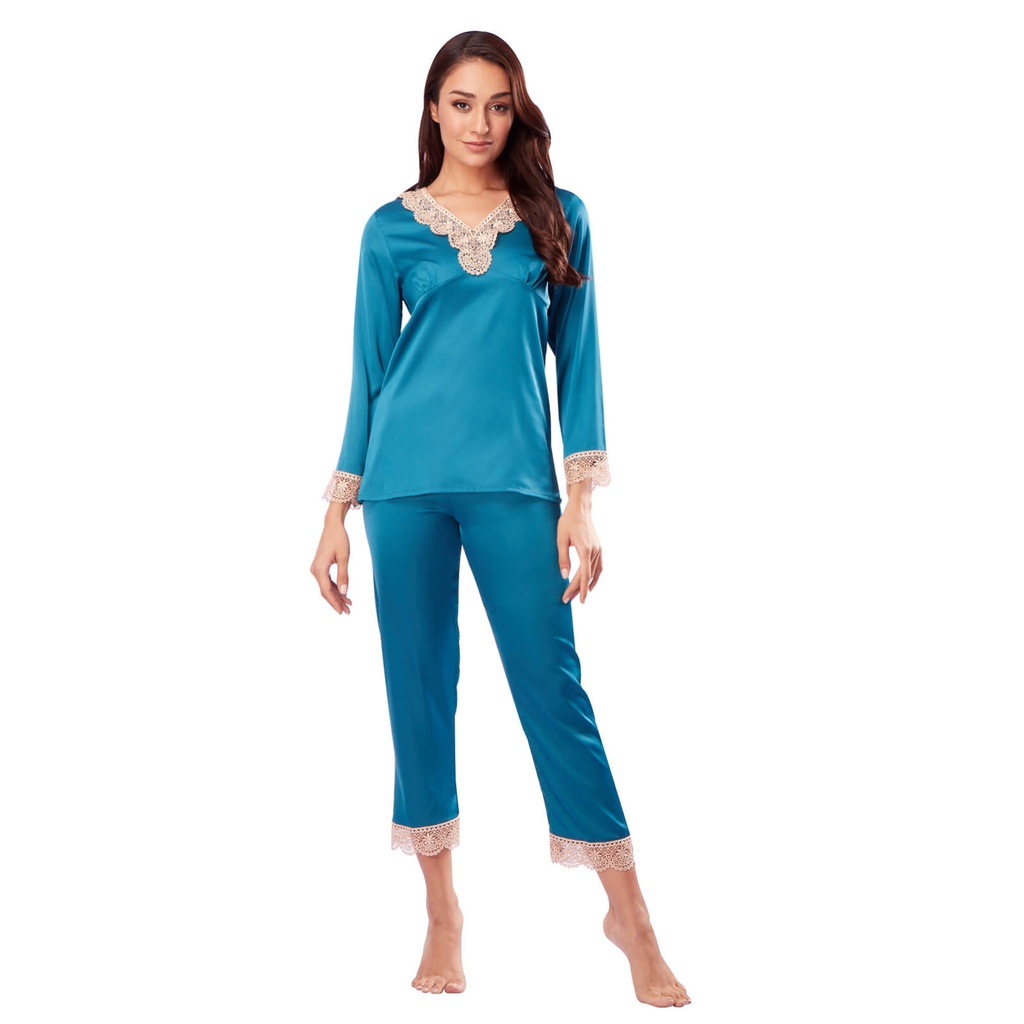 XIXILI TESSA SATIN PAJAMAS - Top and bottom set | Shopee Malaysia