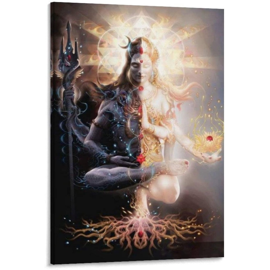 Spiritual Art Shiva Shakti Shiva Art Lord Shiva Poster Decorative Painting Canvas Wall Art Living Room Posters Bedroom Painting xinchxcm