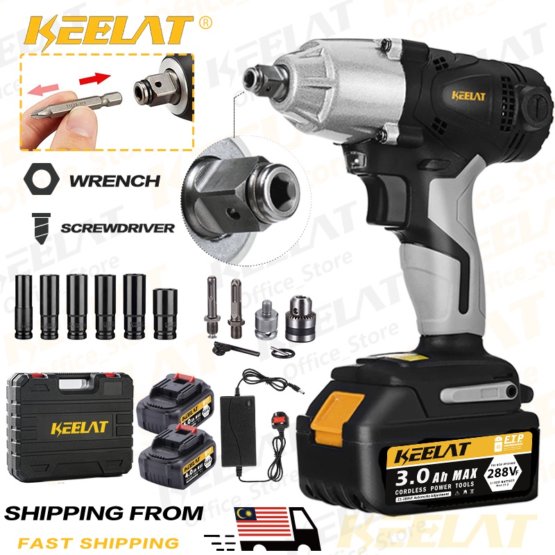 keelat 2 In 1Cordless Brushless Electric Impact Wrench Screwdriver