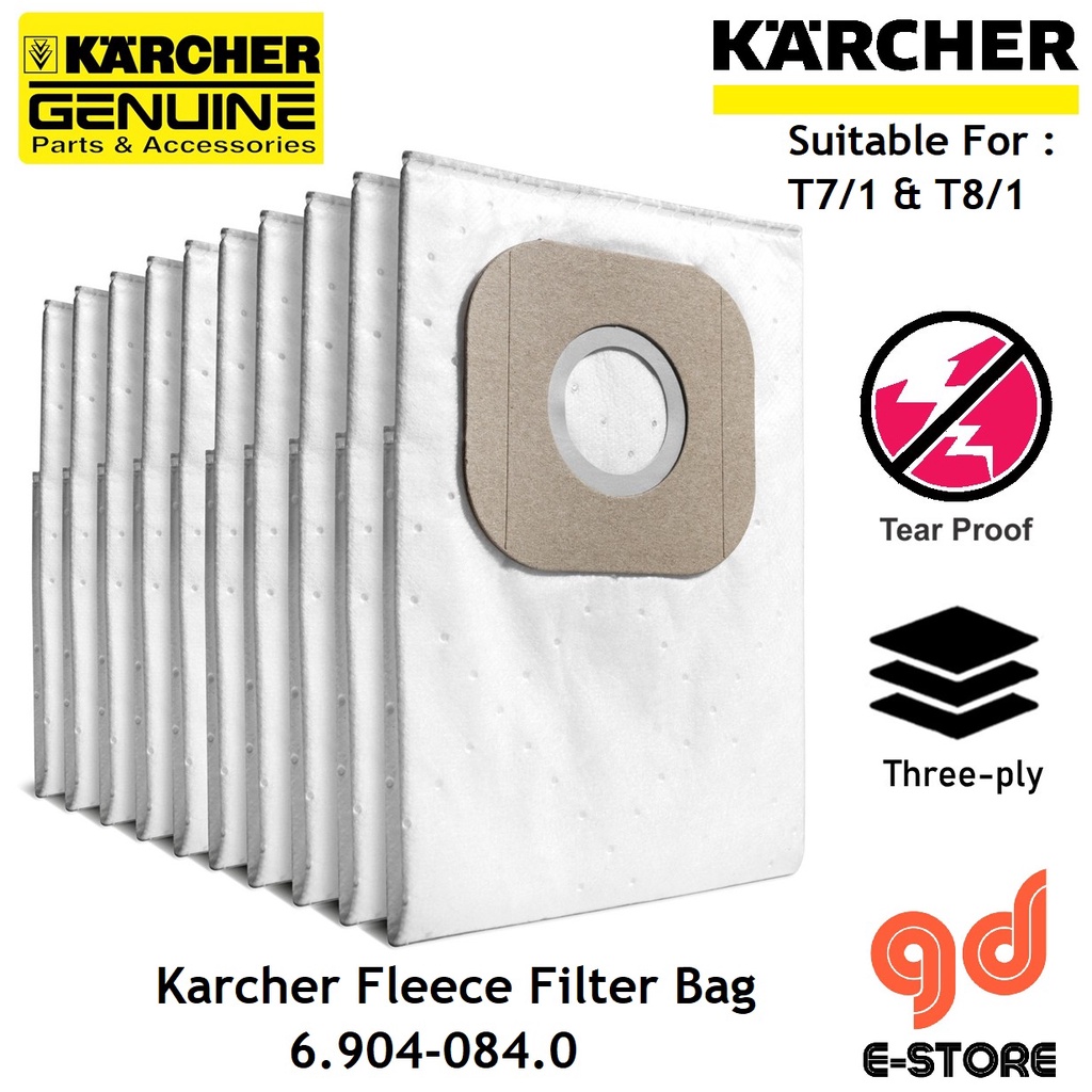 Karcher 6.904-084.0 Fleece filter bags (1 Piece) Suitable For T8/1  T7/1 -  69040840 | Shopee Malaysia