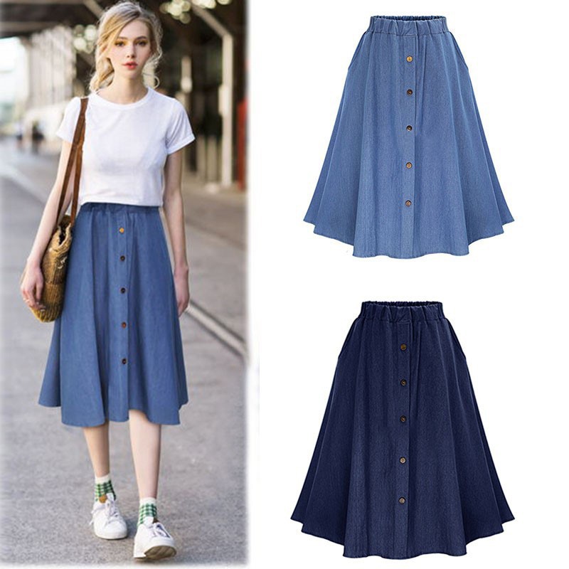 dark blue long skirt