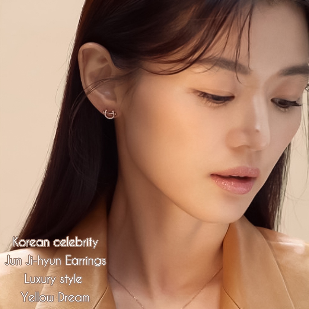 Yellow Dream/ Korean celebrity Jeon Ji-hyun earrings/ Luxury style/ Korean production/ accessories/ jewelry/ Korean design