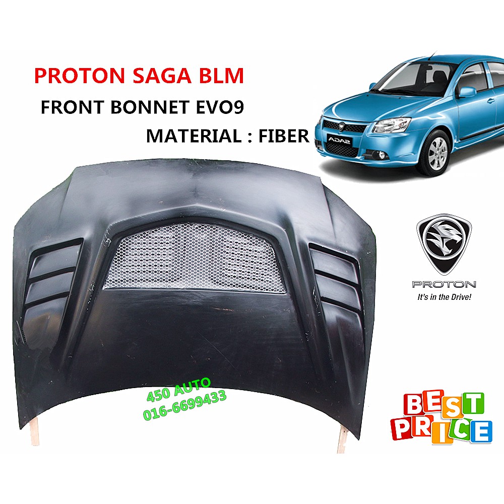 Proton Saga Blm Front Bonnet Bonet B8200 Evo9 Evo 9 08 10 Hood Engine Cover Bumper Lamp Light Lampu Tail Head Body Kit Shopee Malaysia