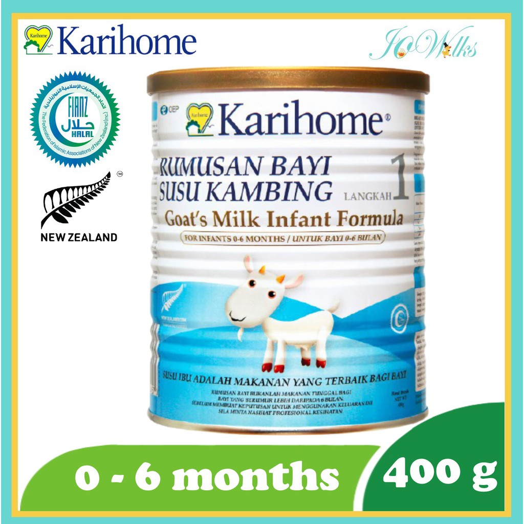 Karihome Step 1 Goat Milk Infant Formula Susu Kambing 400g X 1 Tin Ready Stock Shopee Malaysia