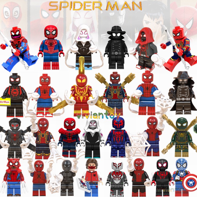 Spider Minifigures Set Gwen Stacy Peter 