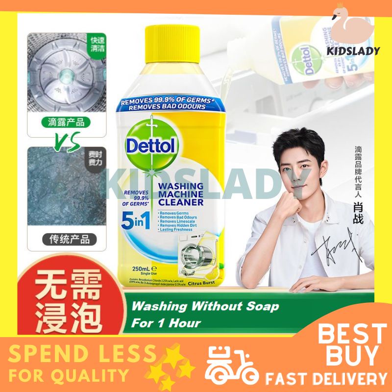 Dettol Antibacterial Washing Machine Cleaner, Lemon Breeze, 250ml