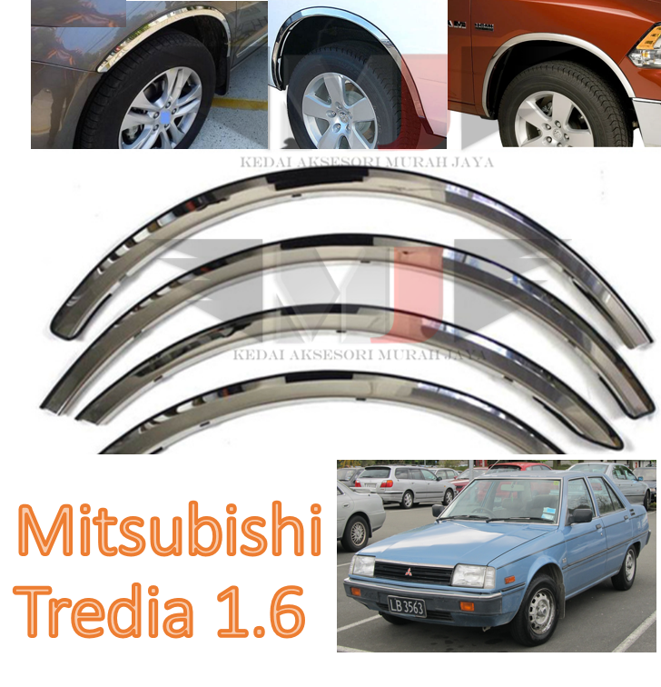 Mitsubishi Tredia 1.6 Fender Arch Trim Stainless Steel Chrome Garnish With Rubber Lining ender Arch Trim Stainless Steel