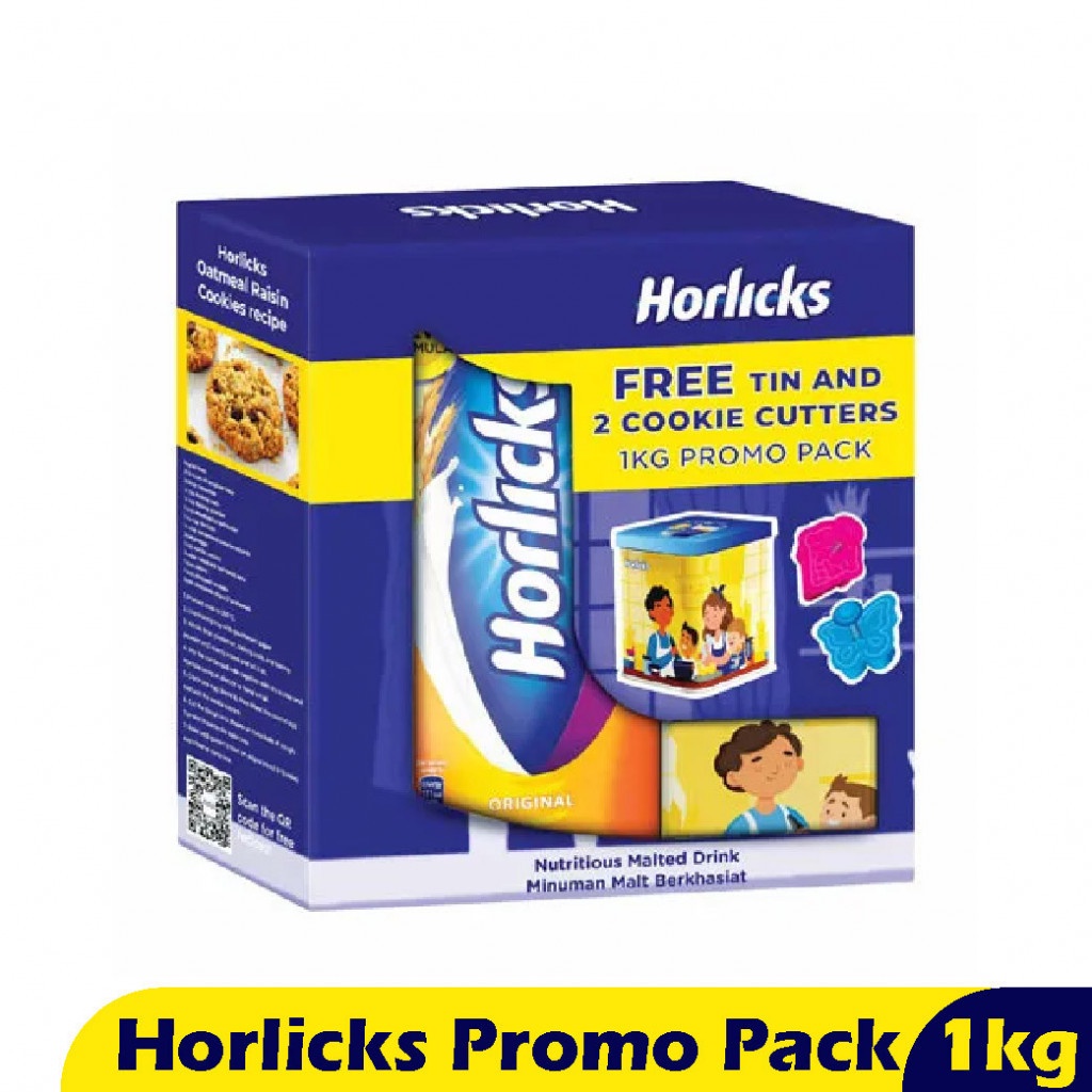 Horlicks Refill Pack Original Powdered Malt Drink (1kg) FREE Tin