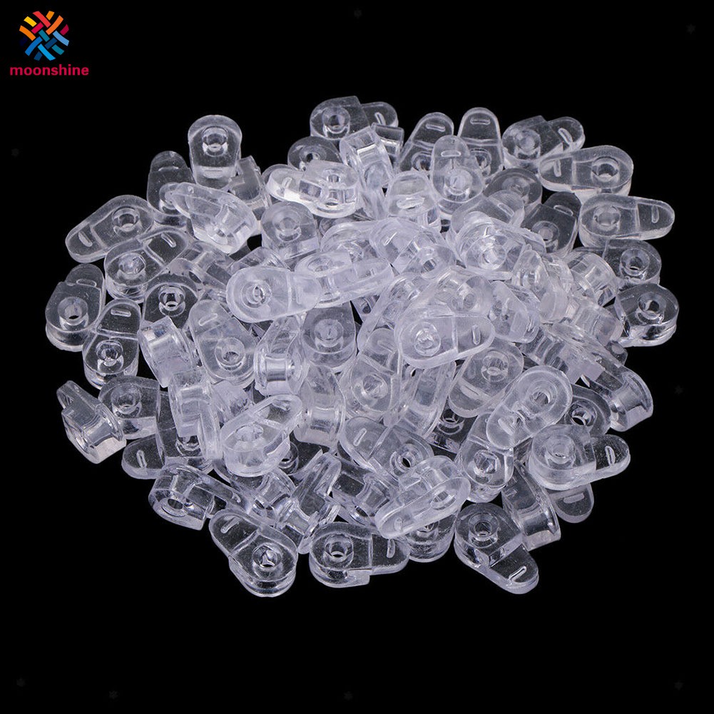 100pcs Plastic Glass Retainer Transparent Mirror Cabinet Fix Clips