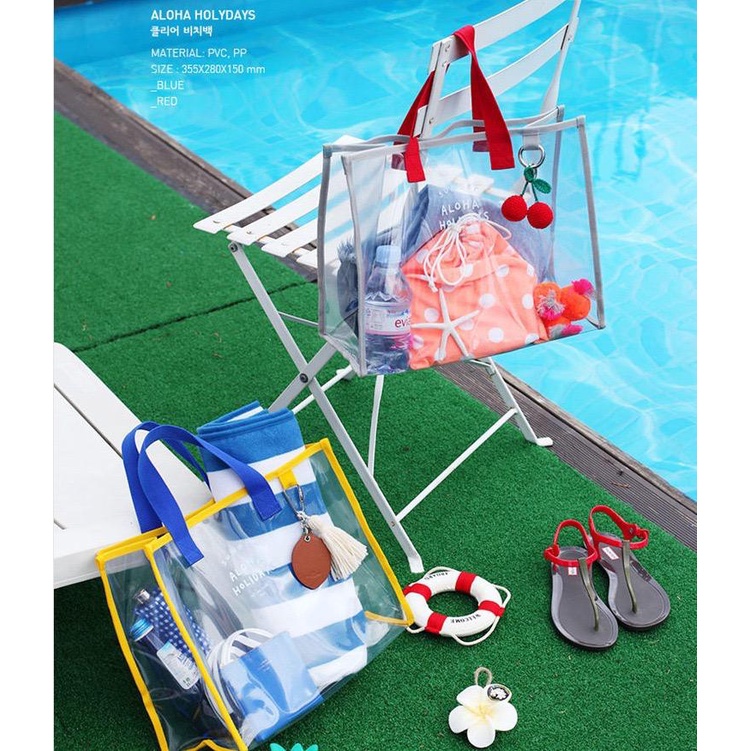 SELANGOR STOCK PVC Clear Cosmetic Beach Tote Bag Makeup Pouch ...