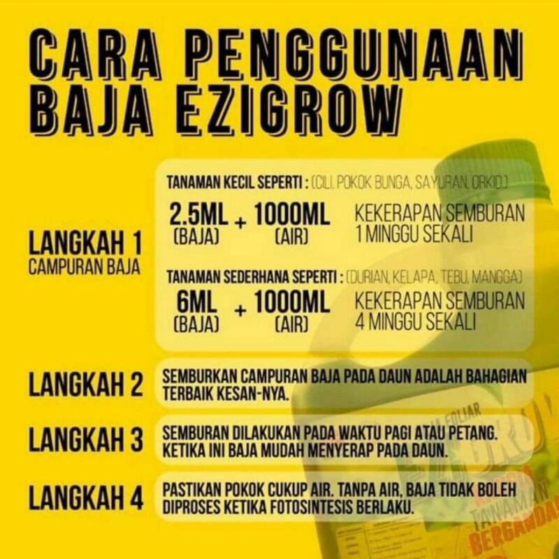 1 Liter Ezigrow Baja Vitamin Baja Organik Pokok Buah Sayur Pokok Bunga Shopee Malaysia