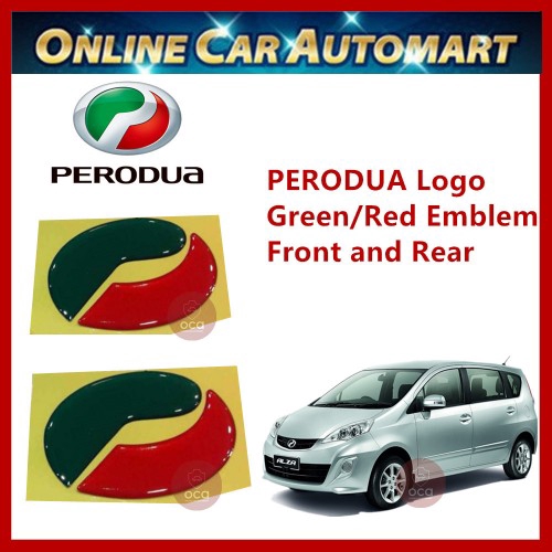 Perodua Alza 2014 -Perodua Emblem Logo Red/Green 2PCS 