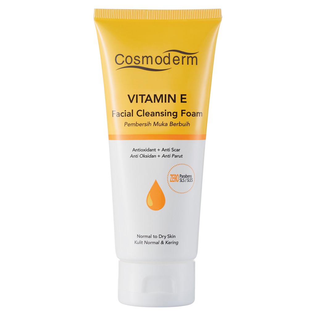 kebaikan cosmoderm vitamin e facial cleansing foam