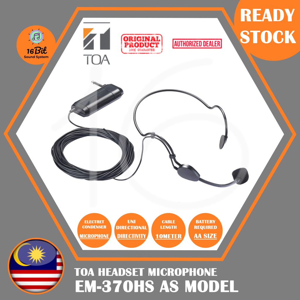 TOA Mic Imam Headset Microphone EM370HS Headset Microphone with