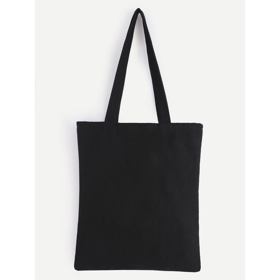 Plain Black Canvas Tote Bag High Quality 16 Oz Shopee Malaysia