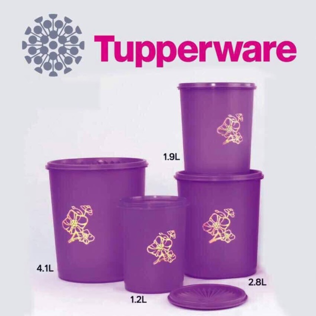 Tupperware deco canister purple set limited Shopee Malaysia