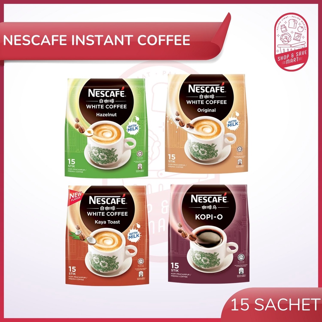 Nescafe Instant Coffee Soft Pack 15 Sachets (Flavor Kopi O/ White
