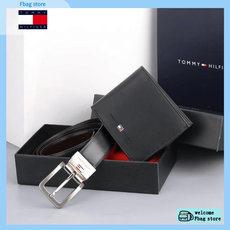 tommy hilfiger wallet and belt set