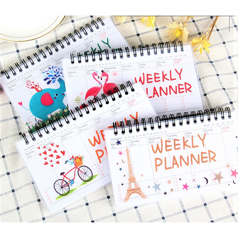 Slim PP Waterproof Plastic Cute Weekly daily planner Notebook Buku Nota comel Memo Pad To Dos List Diary book