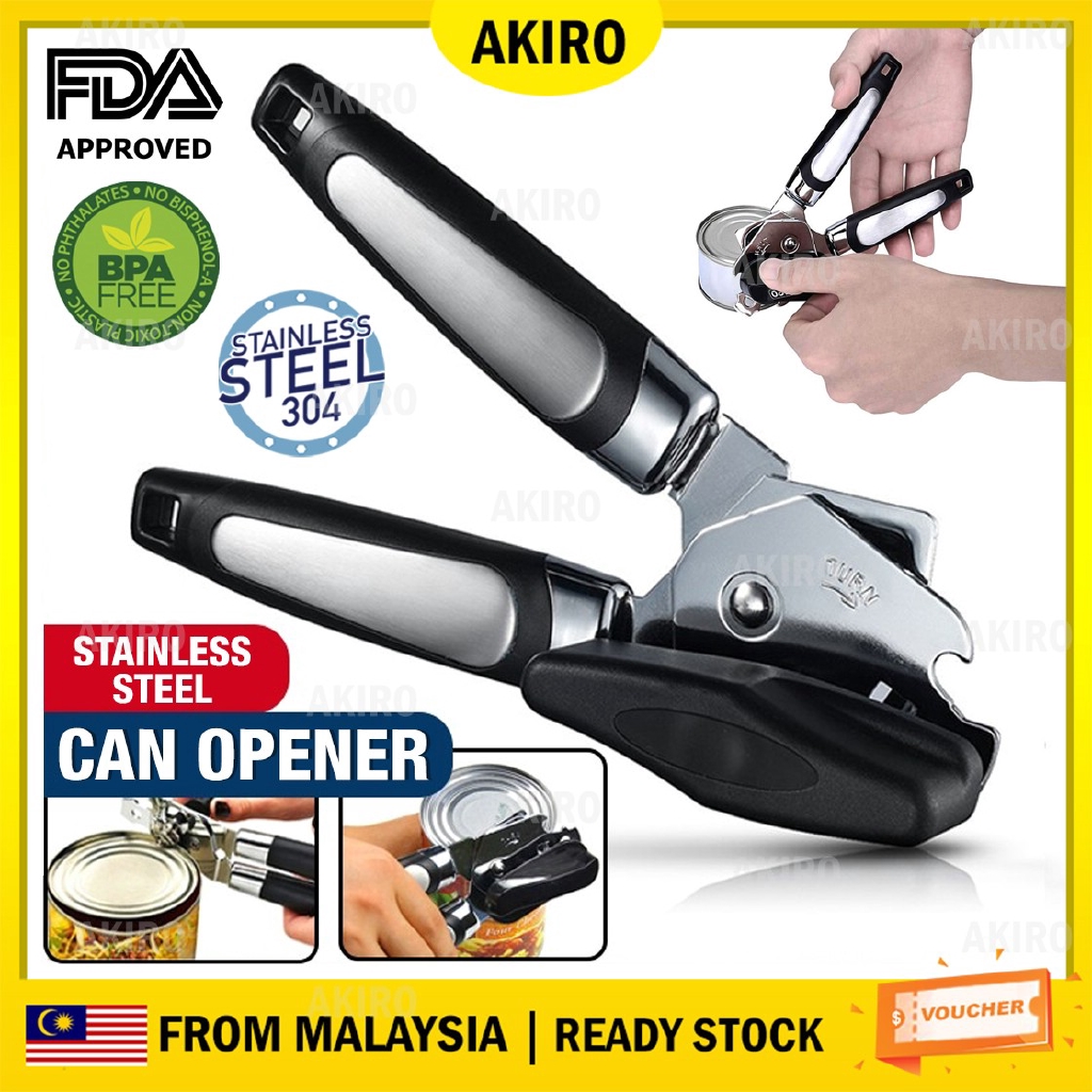 AKIRO Stainless Steel Can Bottle Opener Jar Gripper Can Wine Beer Lid Twist Seal Remover Multi Kitchen Tools Alat Dapur